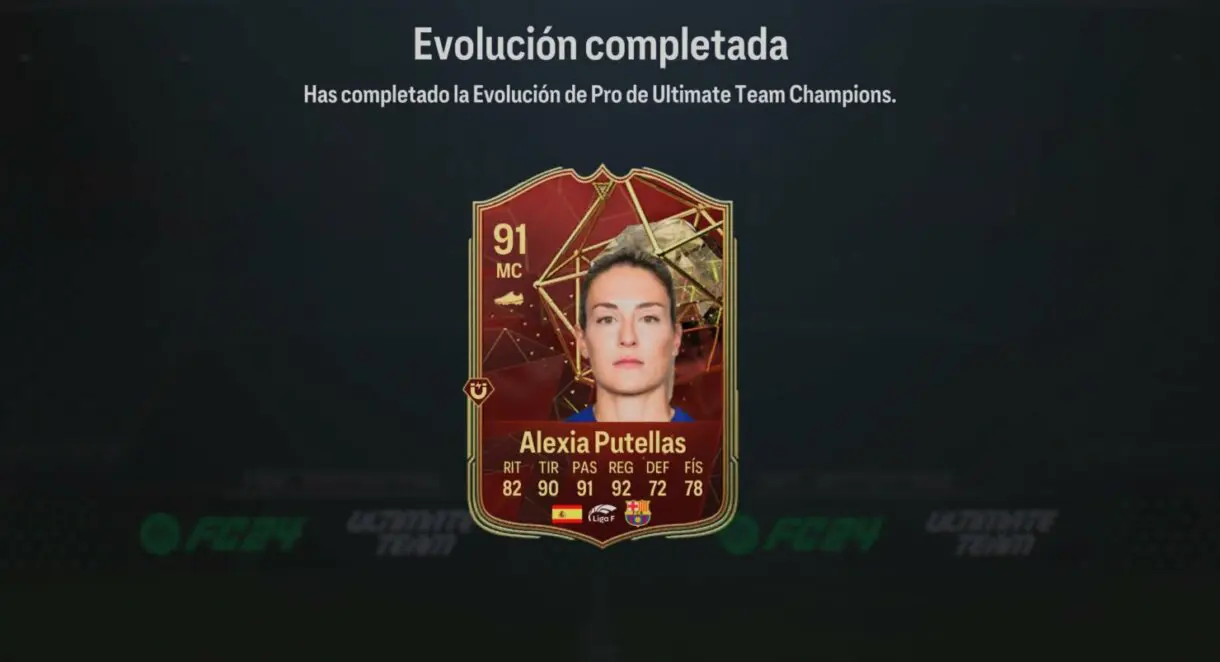 Evolución completa de Pro de Ultimate Team Champions con Putellas oro EA Sports FC 24 Ultimate Team