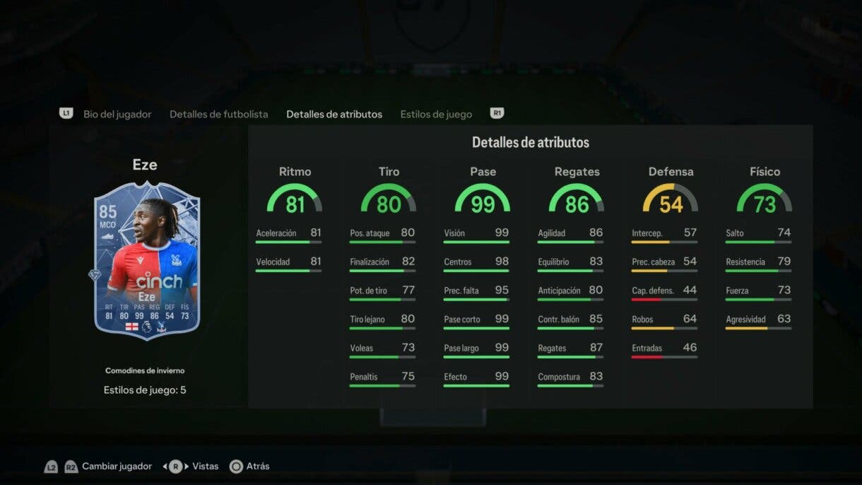 Stats in game Eze Winter Wildcards EA Sports FC 24 Ultimate Team