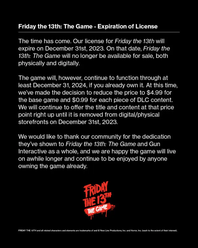 Friday the 13th the game