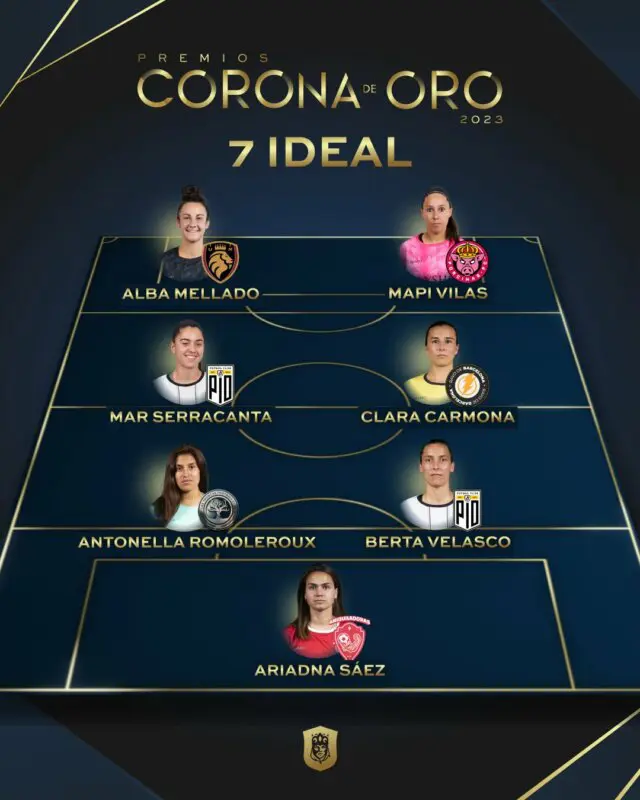 7 ideal de la Queens League premios corona de oro