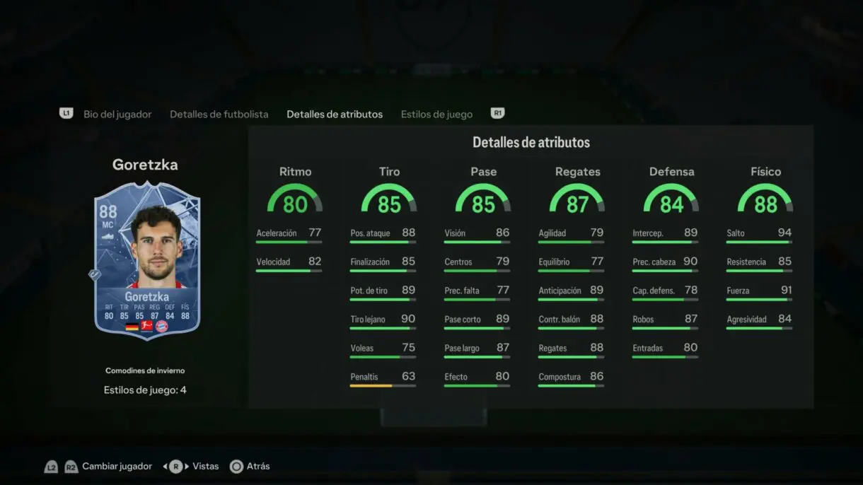 Stats in game Goretzka Winter Wildcards EA Sports FC 24 Ultimate Team