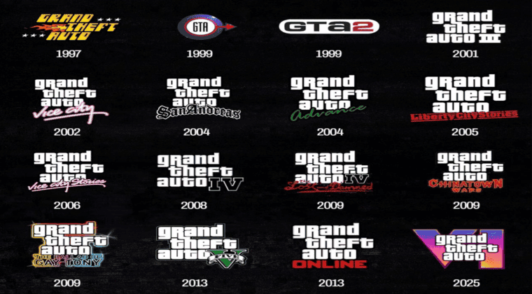 Imagen de Así han evolucionado los logos de la saga GTA desde 1997 hasta 2025 con GTA VI