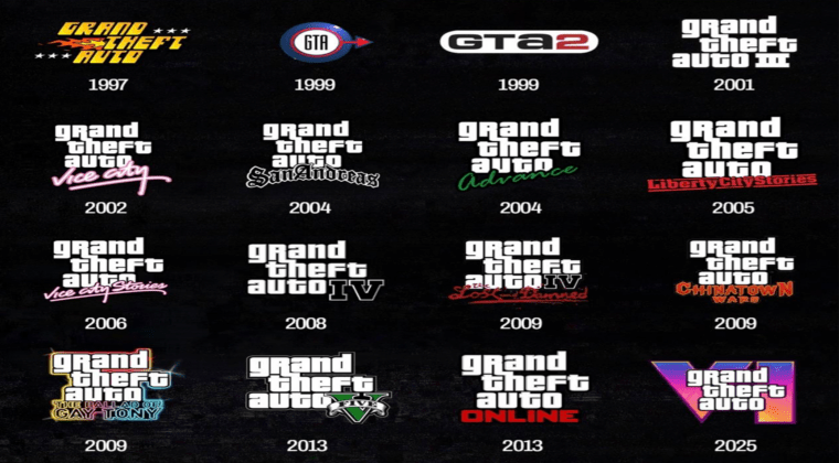 Imagen de Así han evolucionado los logos de la saga GTA desde 1997 hasta 2025 con GTA VI