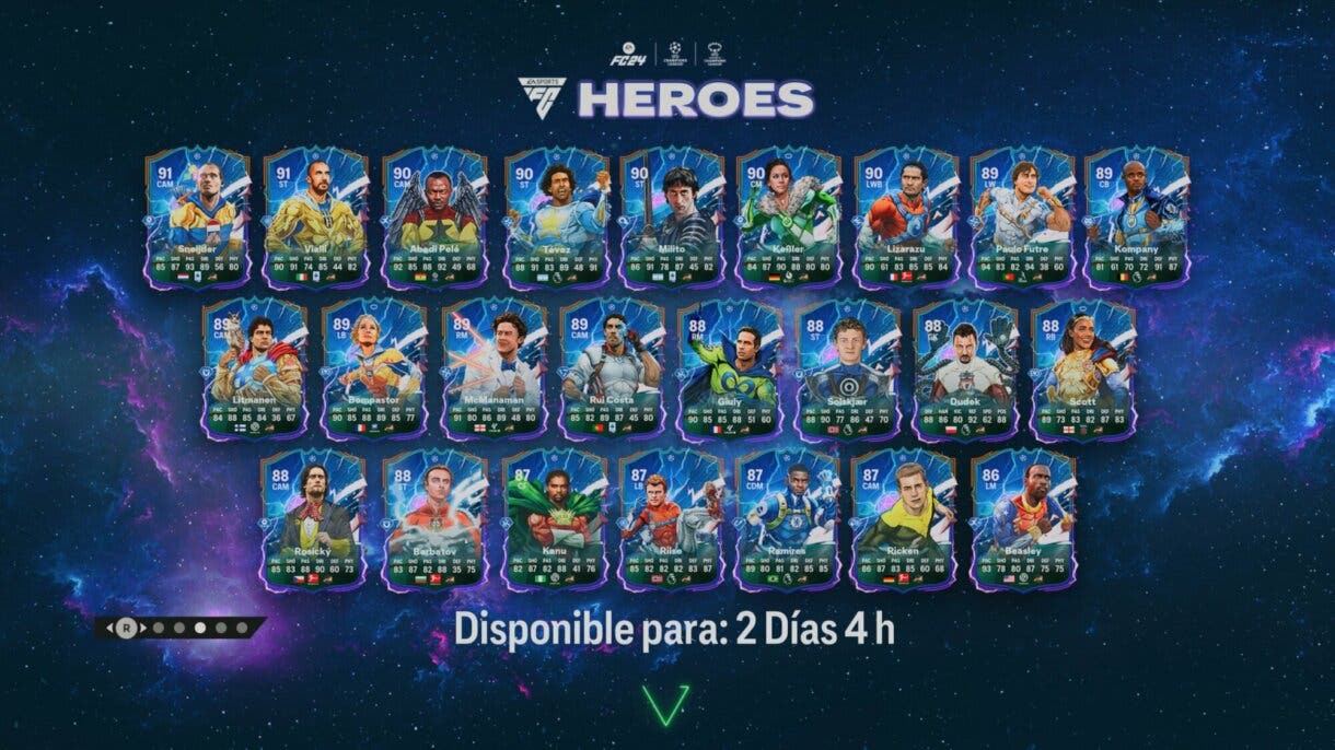 Pantalla de carga con el equipo completo de Héroes de la UEFA EA Sports FC 23 Ultimate Team
