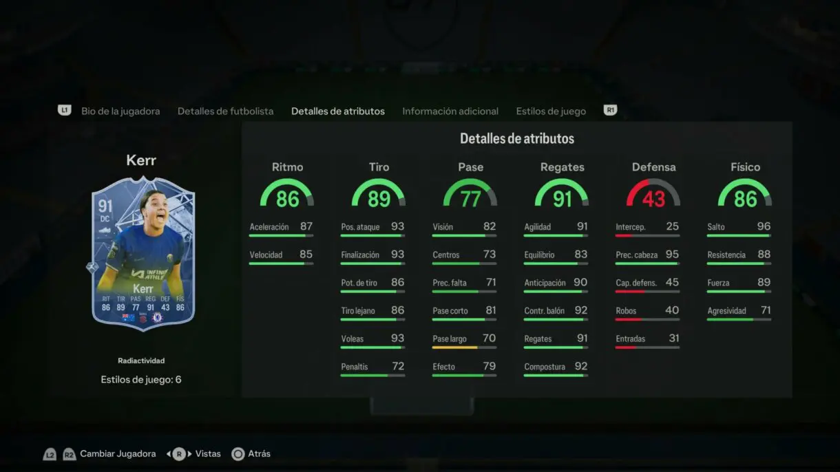 Stats in game Kerr Radioactividad EA Sports FC 24 Ultimate Team