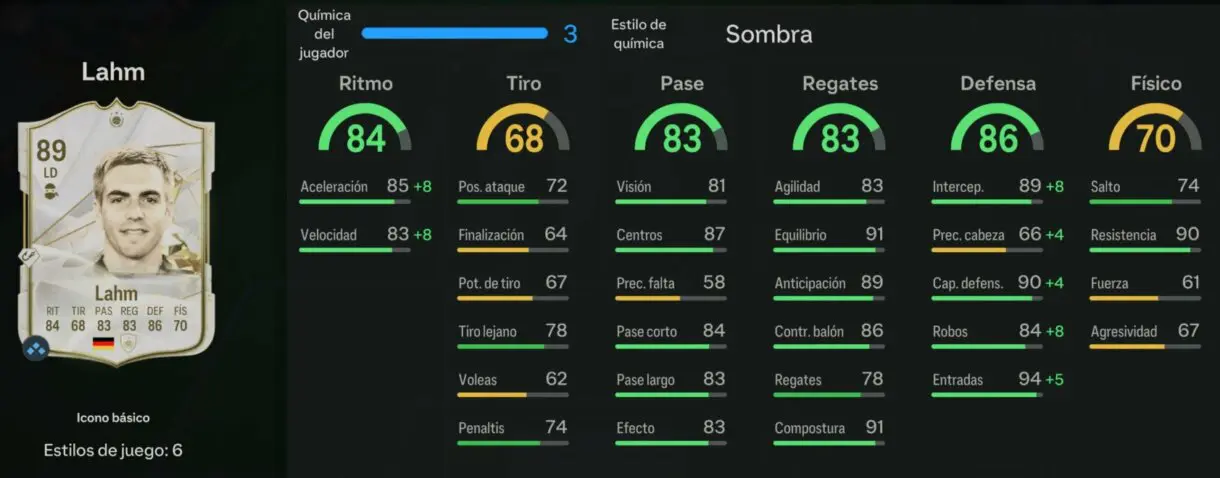 Stats in game Lahn Icono básico EA Sports FC 24 Ultimate Team