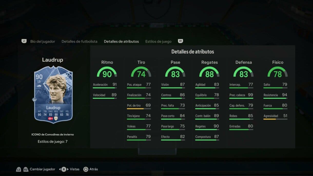 Stats in game Laudrup Icono Winter Wildcards EA Sports FC 24 Ultimate Team