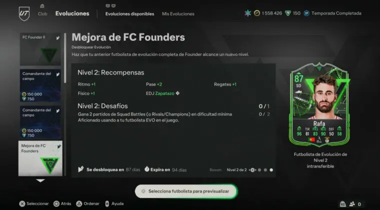 Imagen de EA Sports FC 24: ya disponible una Evolución para mejorar cartas Founders