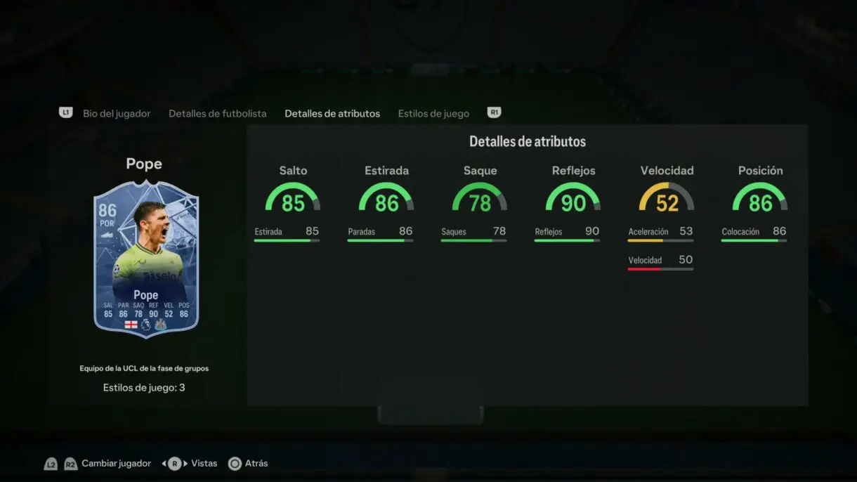 Stats in game Pope TOTGS EA Sports FC 24 Ultimate Team
