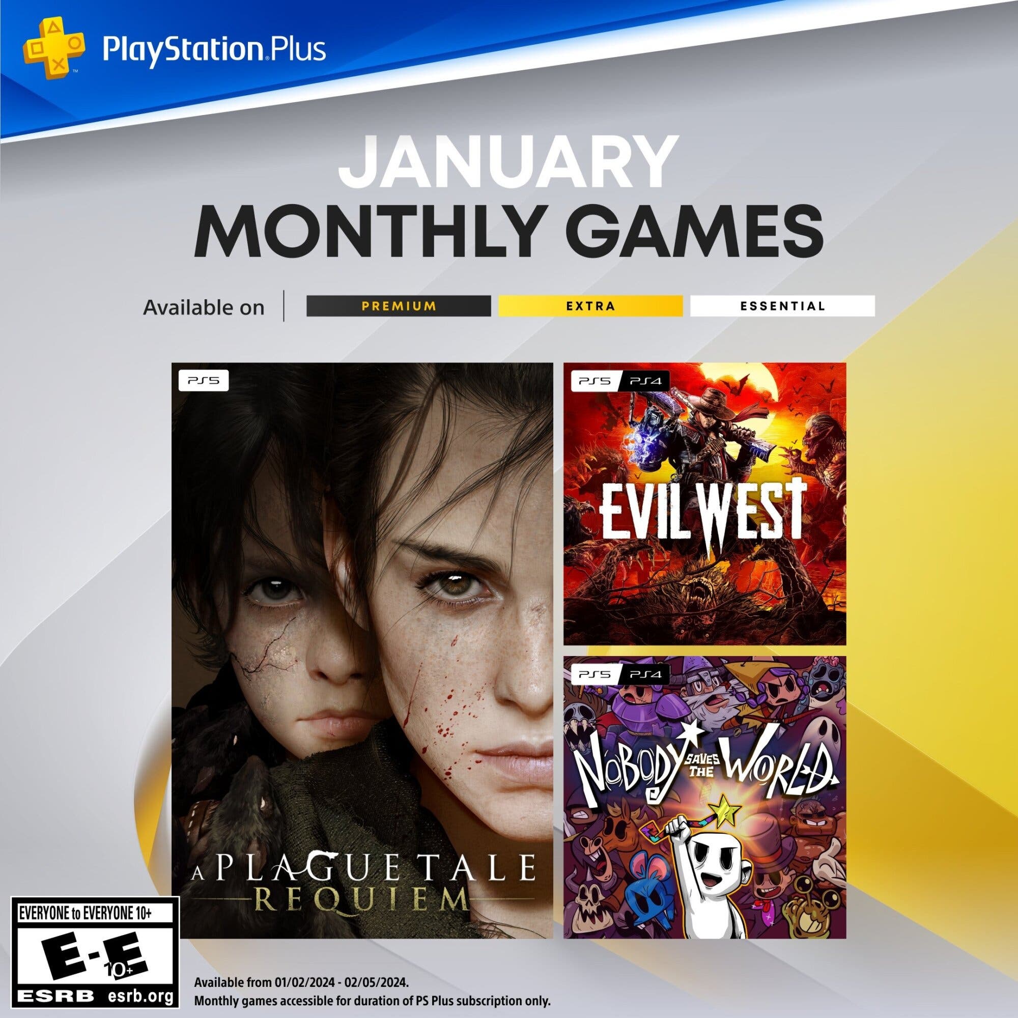 PS Plus enero 2024 Confirmados los tres juegos mensuales gratis que