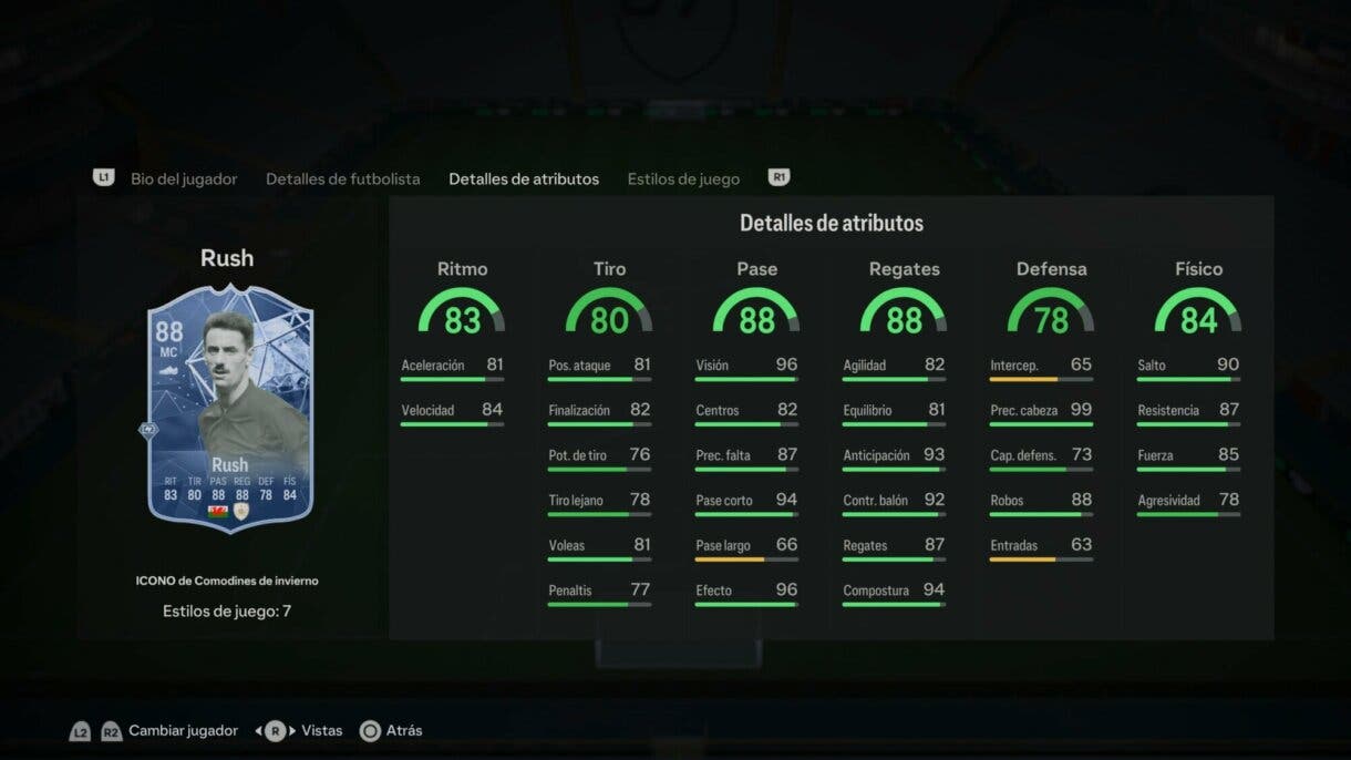 Stats in game Rush Icono Winter Wildcards EA Sports FC 24 Ultimate Team