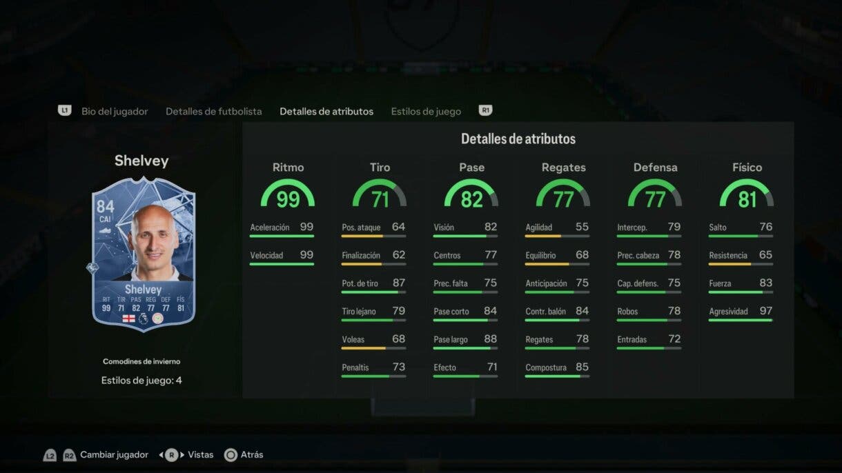 Stats in game Shelvey Winter Wildcards EA Sports FC 24 Ultimate Team
