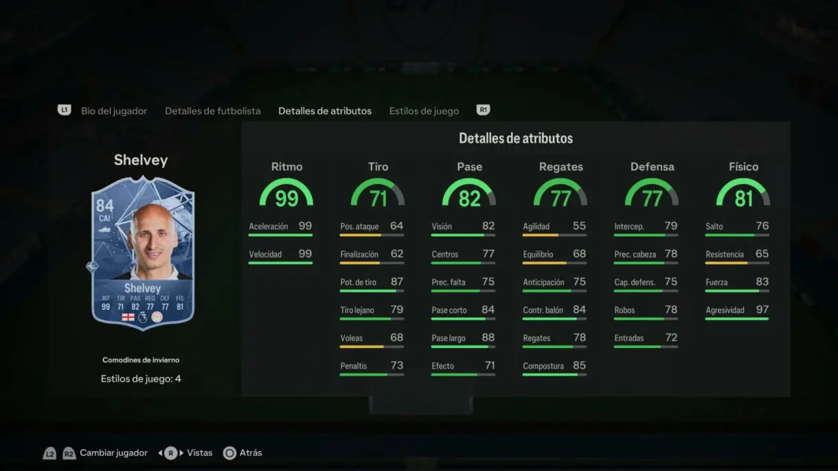 Stats in game Shelvey Winter Wildcards EA Sports FC 24 Ultimate Team