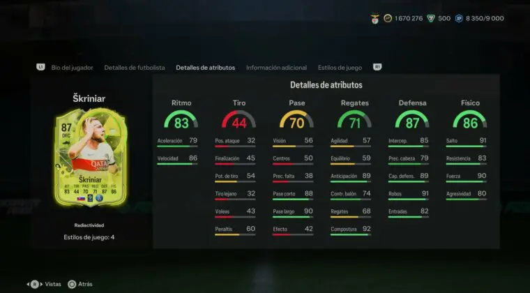 Imagen de EA Sports FC 24: ¿Merece la pena Milan Skriniar Radiactividad? (Jugador SBC)