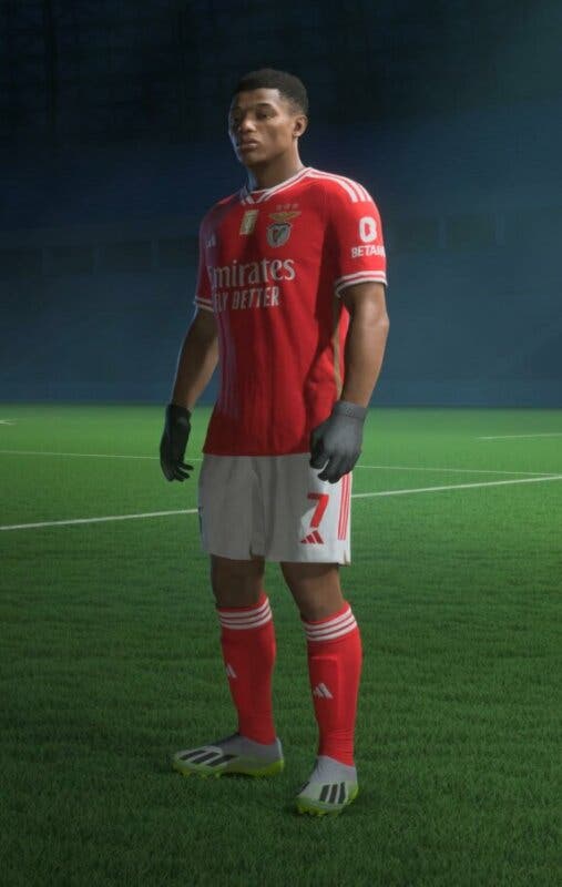 David Neres de cuerpo completo en el apartado de editar jugador de EA Sports FC 24
