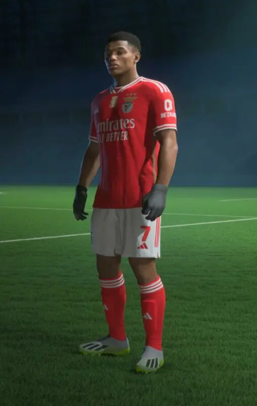 David Neres de cuerpo completo en el apartado de editar jugador de EA Sports FC 24