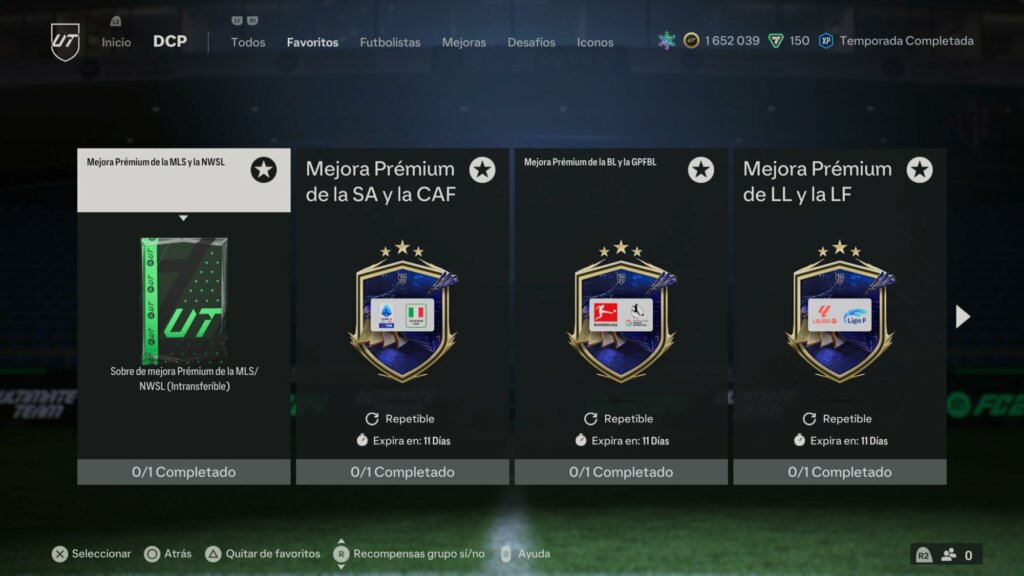 mejoras de ligas disponibles toty ea sports fc 24