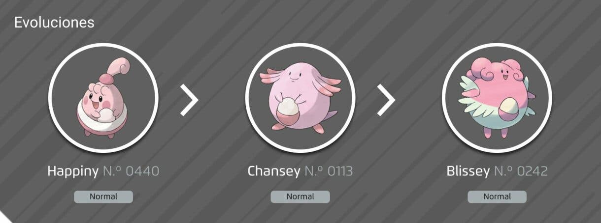 Pokemon linea evolutiva Happiny Chansey Blissey