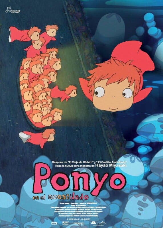 Ponyo en el acantilado Studio Ghibli poster