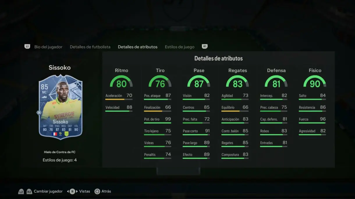 Stats in game Sissoko Hielo de Contra de FC EA Sports FC 24 Ultimate Team