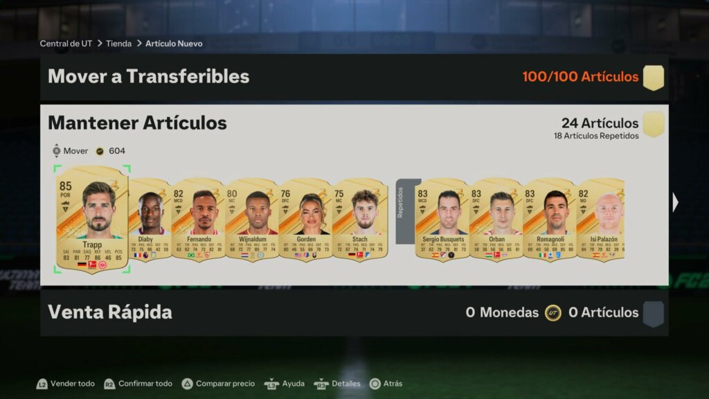 sobre de 100k transferible ea sports fc 24