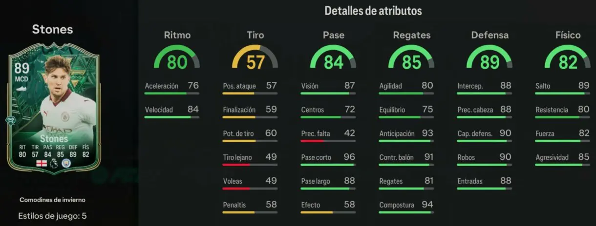 Stats in game Stones Winter Wildcards EA Sports FC 24 Ultimate Team