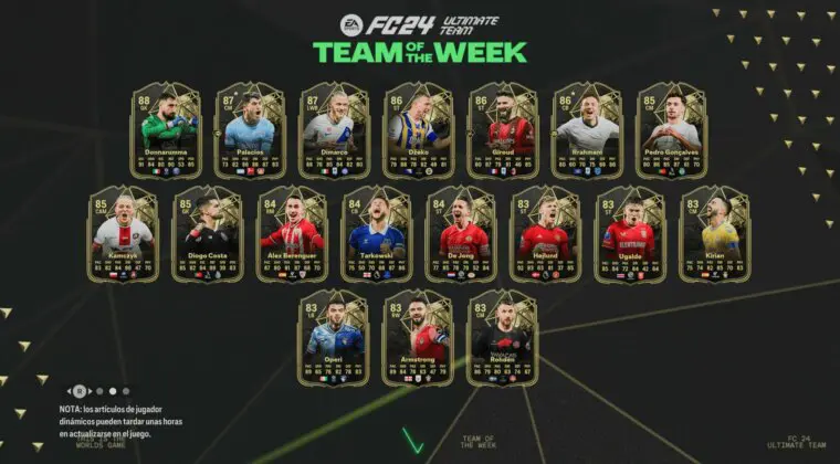 Imagen de EA Sports FC 24: flojo TOTW 18 + Nuevos sobres gratuitos disponibles
