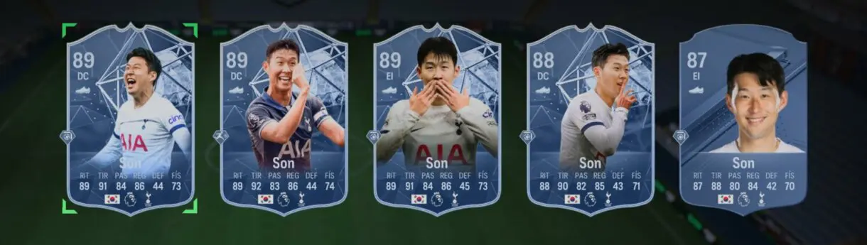 Todas las cartas hasta la fecha de Son en EA Sports FC 24 Ultimate Team