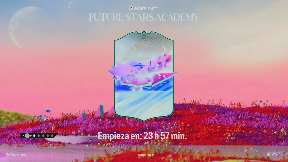 Pantalla de carga que confirmad el inicio de la Academia de Futuras Estrellas EA Sports FC 24 Ultimate Team