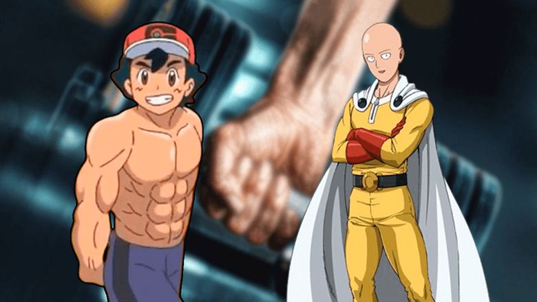 Ash Pokemon y Saitama One Punch Man fuerza
