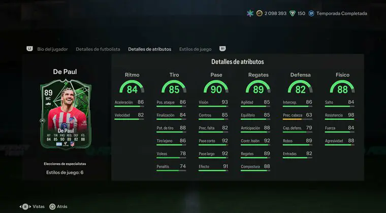 Imagen de EA Sports FC 24: ¿Merece la pena Rodrigo De Paul Pundit Picks? (Jugador SBC)