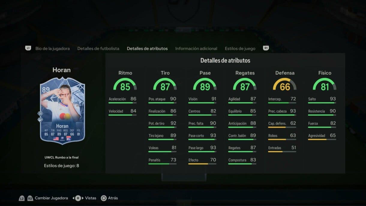 Stats in game Horan RTTF EA Sports FC 24 Ultimate Team