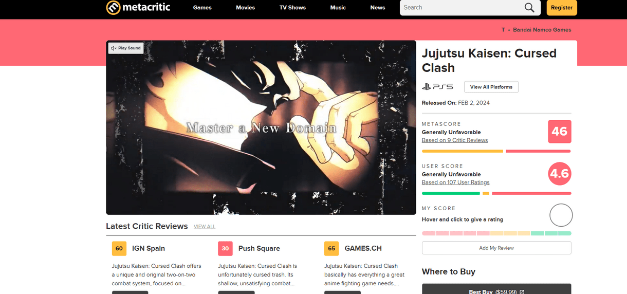 Jujutsu Kaisen Cursed Clash