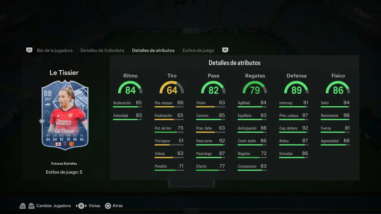 Stats in game Le Tissier Future Stars EA Sports FC 24 Ultimate Team