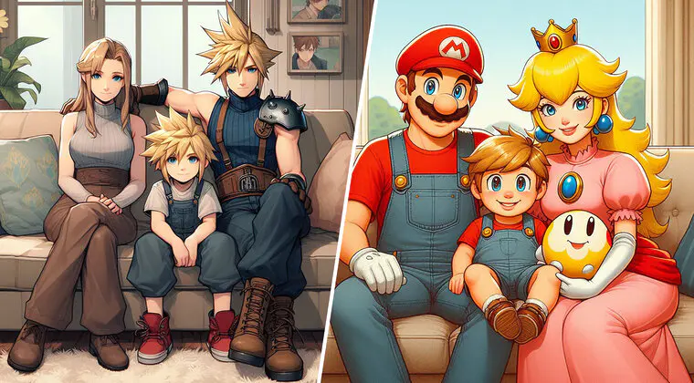 Imagen de ¿Y si las parejas más míticas de los videojuegos tuvieran hijos? Estas fotos familiares generadas con IA lo muestran