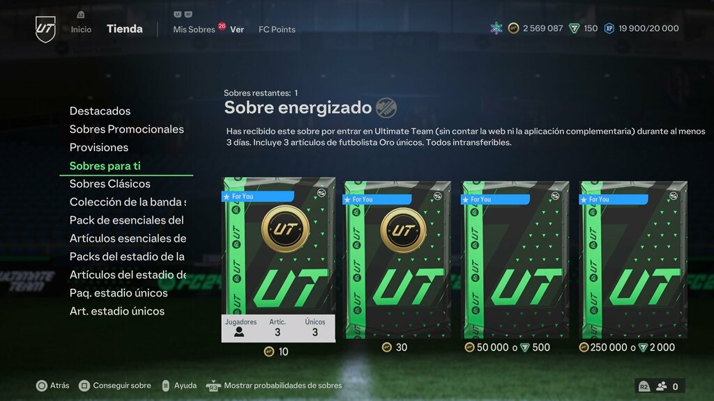 portada nueva seccion sobres ultimate team ea sports fc 24