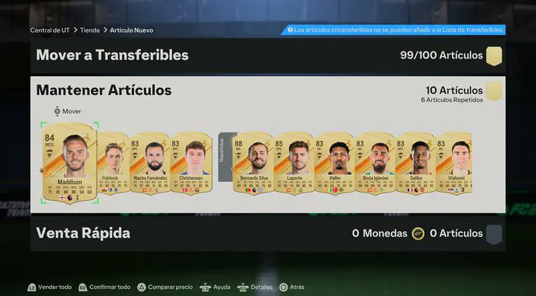 Imagen de EA Sports FC 24: regresó la mejora de 10x83 y más sobres en objetivos