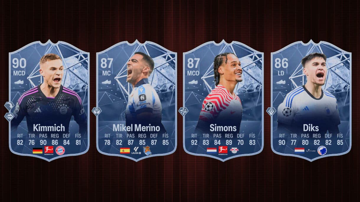 Diseño con las cartas RTTF (en conceptuales) de Kimmich, Merino, Simons y Diks EA Sports FC 24 Ultimate Team