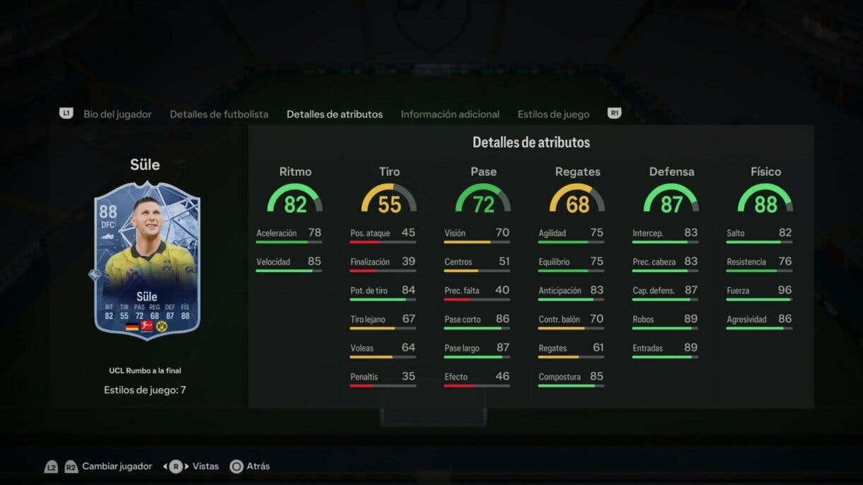 Stats in game Süle RTTF EA Sports FC 24 Ultimate Team