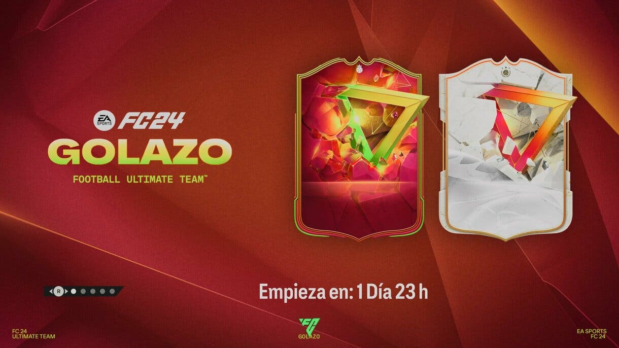 Pantalla de carga con los diseños de las cartas GOLAZO Héroes e Iconos EA Sports FC 24 Ultimate Team