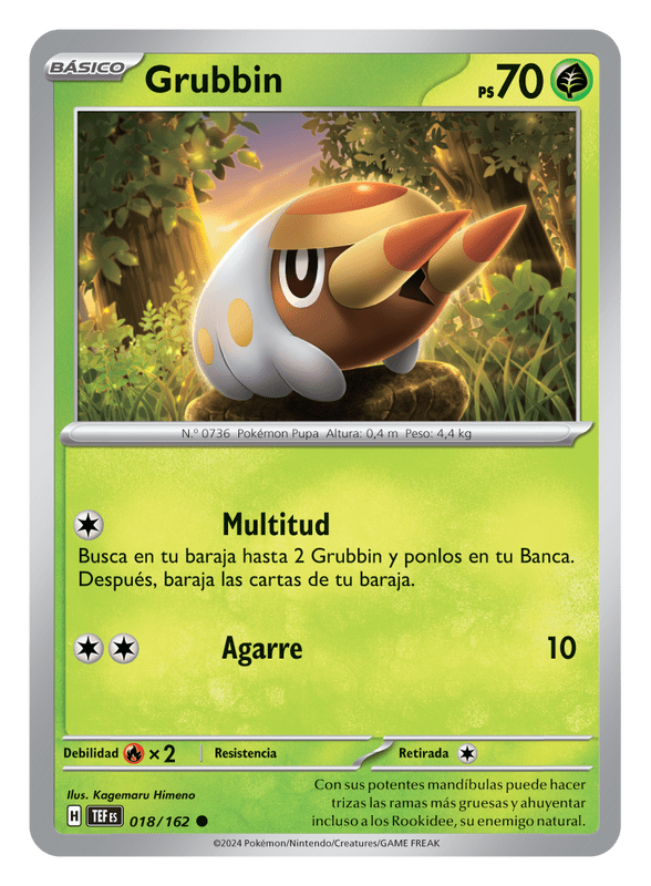 JCC Pokemon Escarlata y Púrpura-Fuerzas Temporales Grubbin