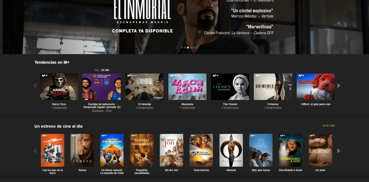 menu de movistar plus+