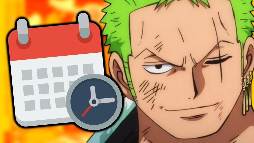 Zoro junto a un calendario
