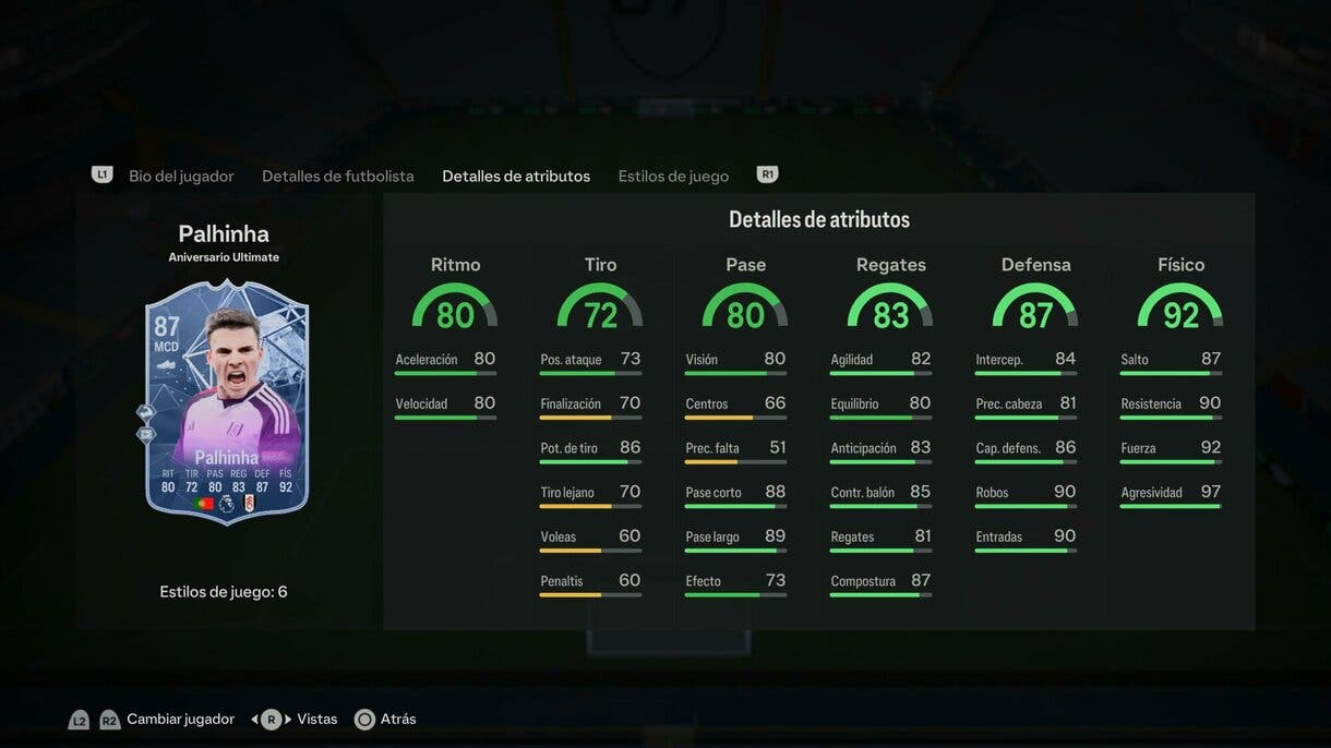 Stats in game Palhinha Ultimate Birthday EA Sports FC 24 Ultimate Team
