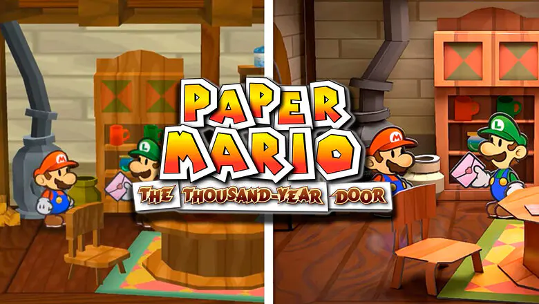 Paper Mario: La Puerta Milenatia - comparativa gráfica con el original