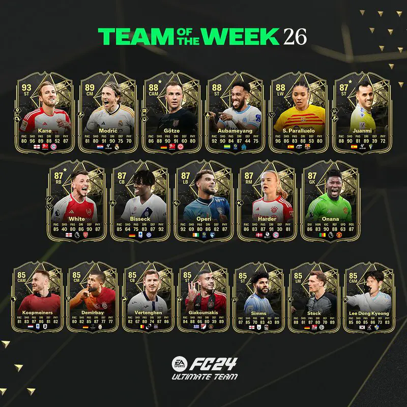 Todas las cartas del TOTW 26 de EA Sports FC 24 Ultimate Team