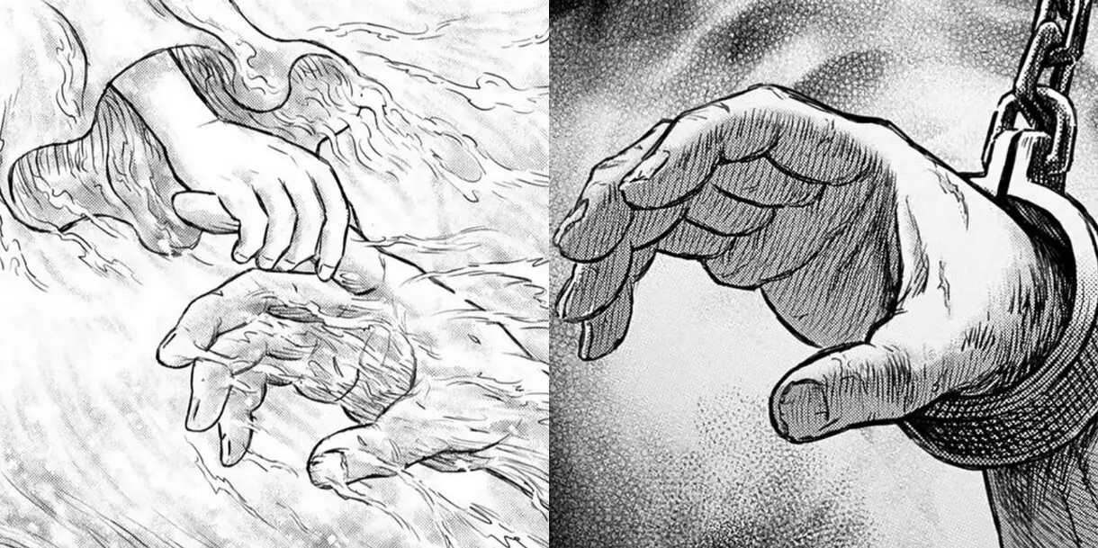 Transición del capi 376 de Berserk