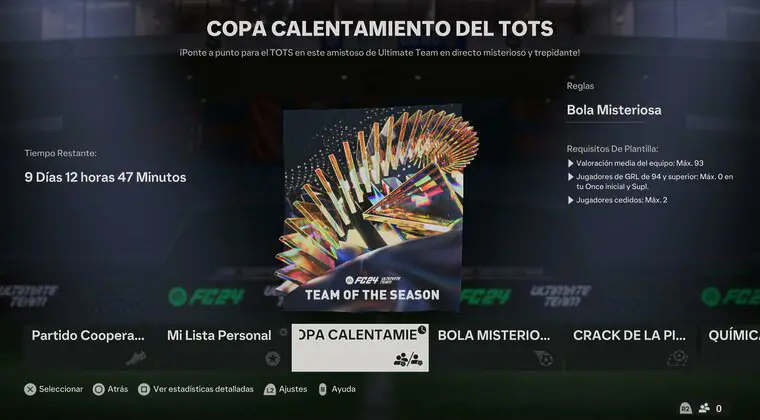 Imagen de EA Sports FC 24: nueva Copa Calentamiento del TOTS para conseguir sobres de ligas concretas