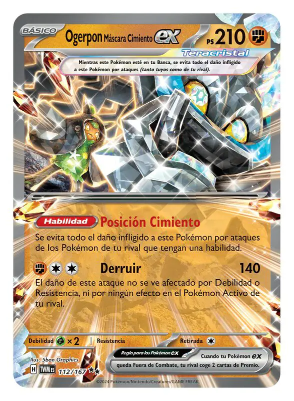JCC Pokémon Mascarada Crepuscular Ogerpon Cimiento ex