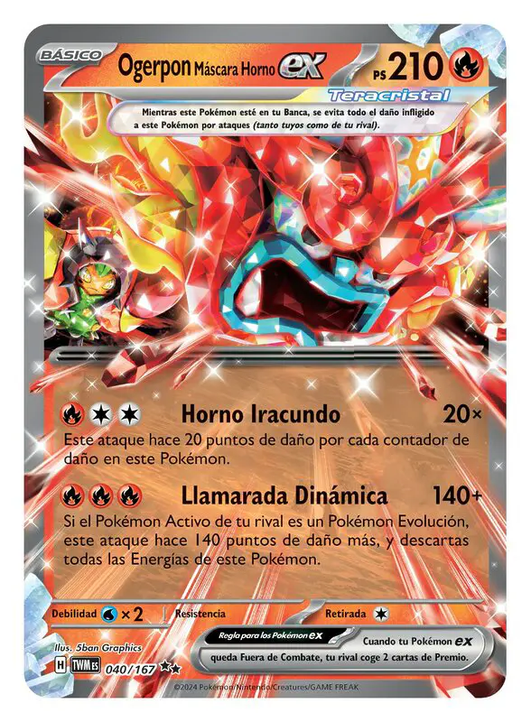 JCC Pokémon Mascarada Crepuscular Ogerpon Horno ex